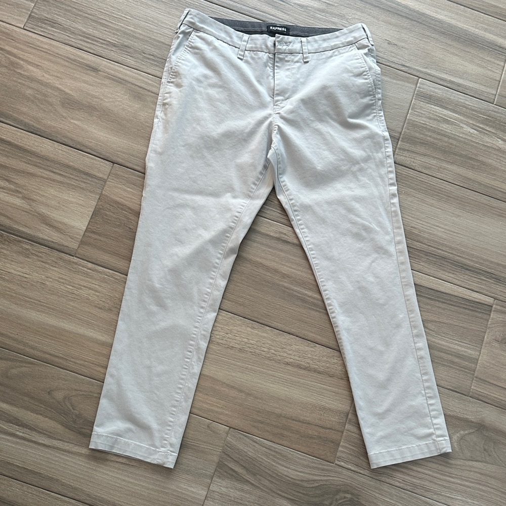 Express Light Gray Chinos for Men